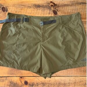 The North Face Womens Paramount Shorts Olive Green Outdoor Hiking Pockets 24W